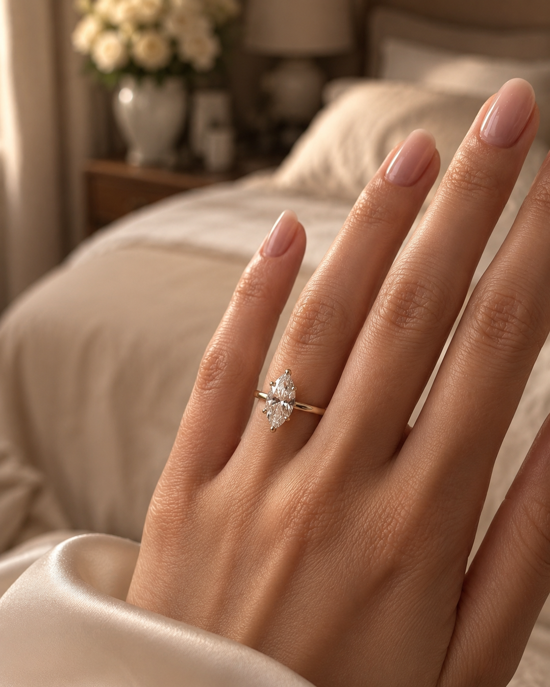 2ct Marquise Lab-Grown Diamond Ring – 14K Gold