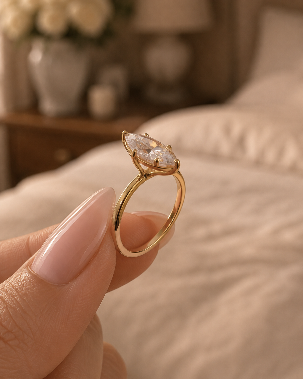 2ct Marquise Lab-Grown Diamond Ring – 14K Gold