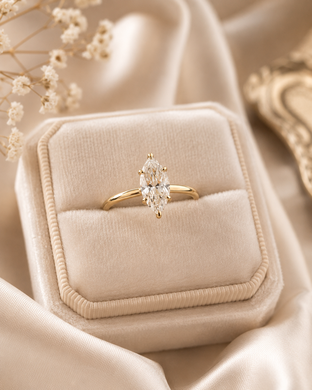 2ct Marquise Lab-Grown Diamond Ring – 14K Gold