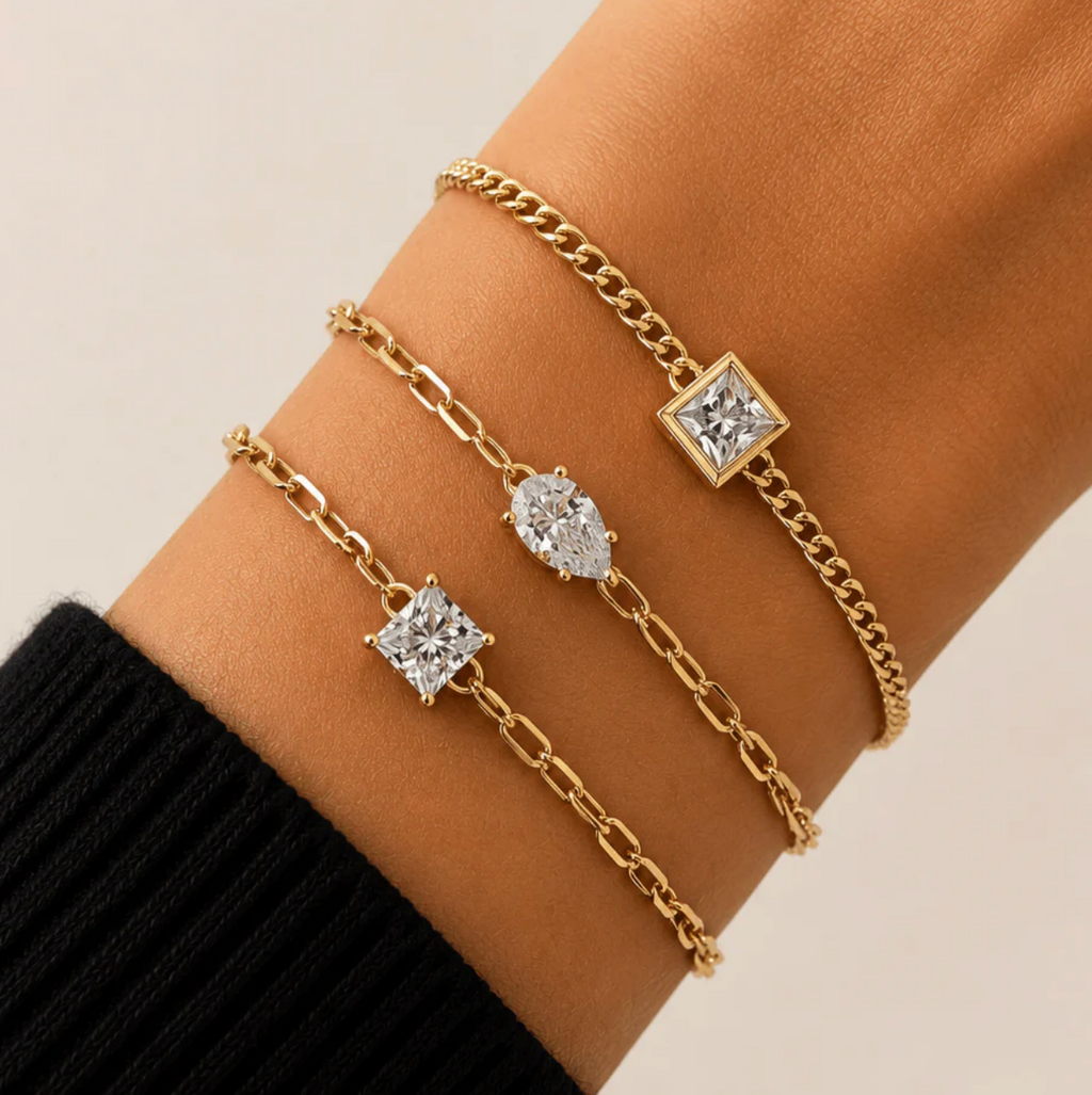 3 Lab Diamonds Bracelets