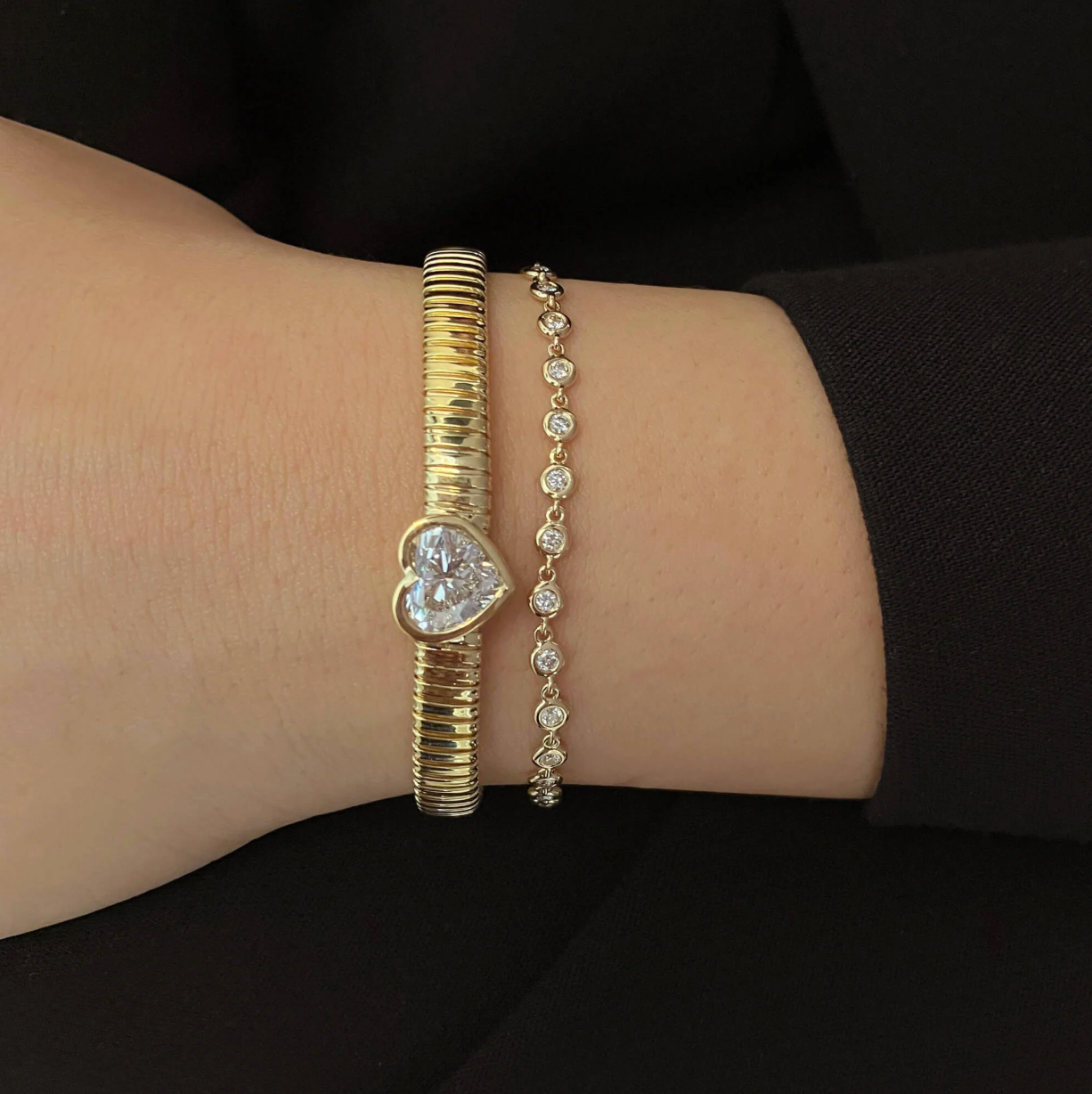 Lab Diamond Omega Chain Bracelet