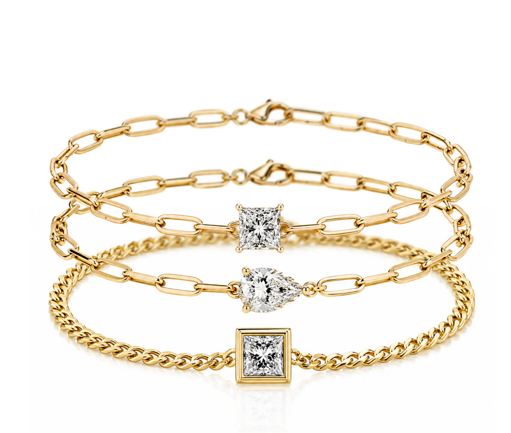 3 Lab Diamonds Bracelets