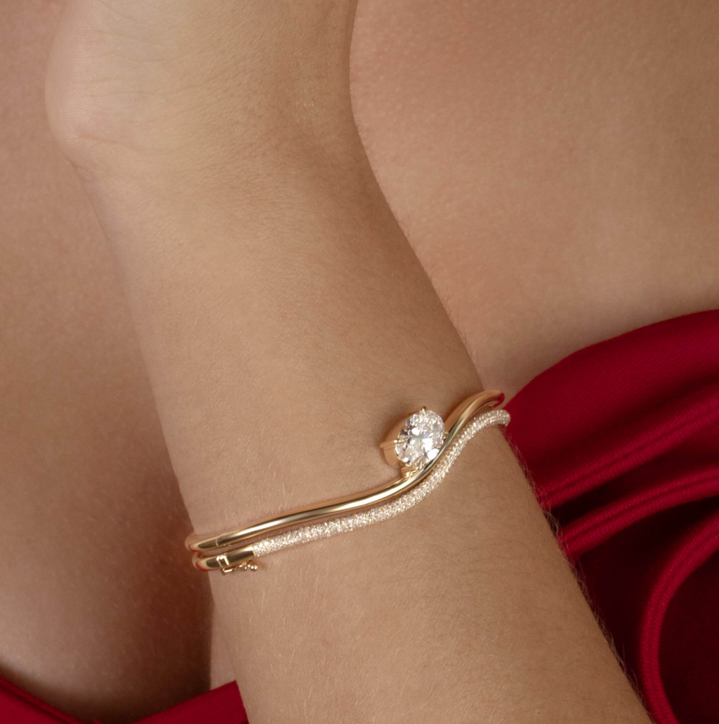 Stackable Pave Wave Bangle