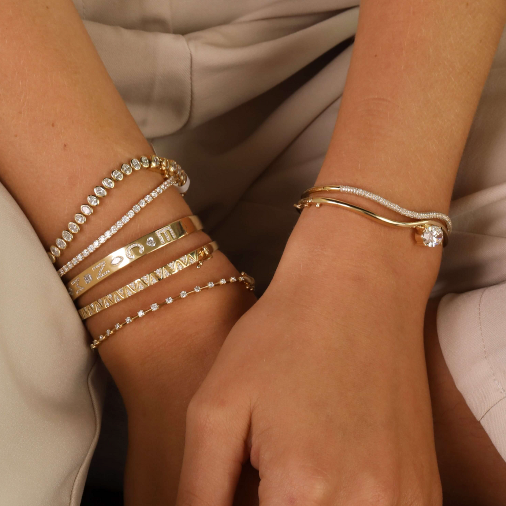 Stackable Pave Wave Bangle