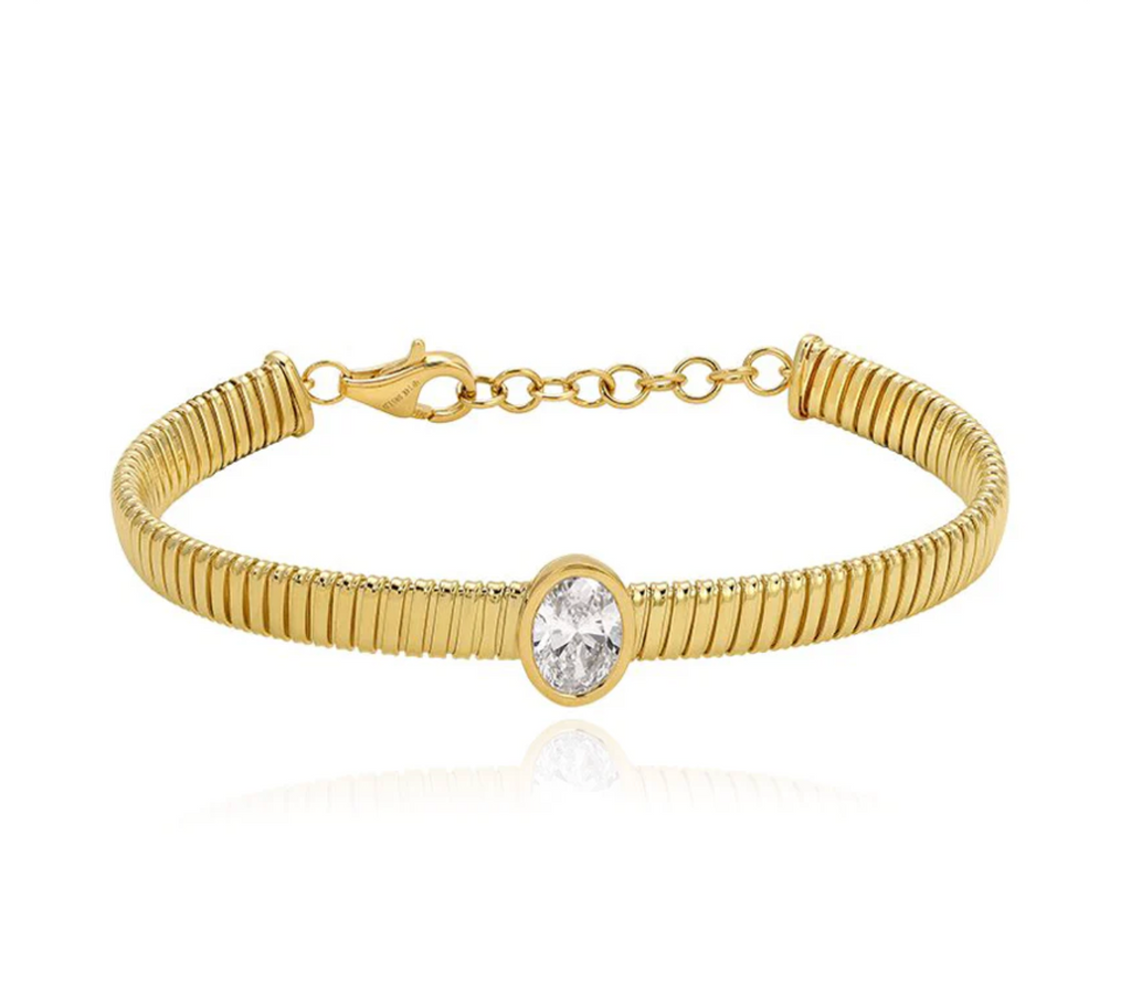 Lab Diamond Omega Chain Bracelet